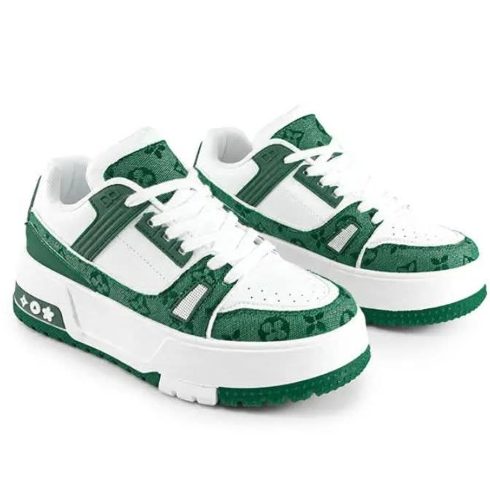 Green and White Sneakers